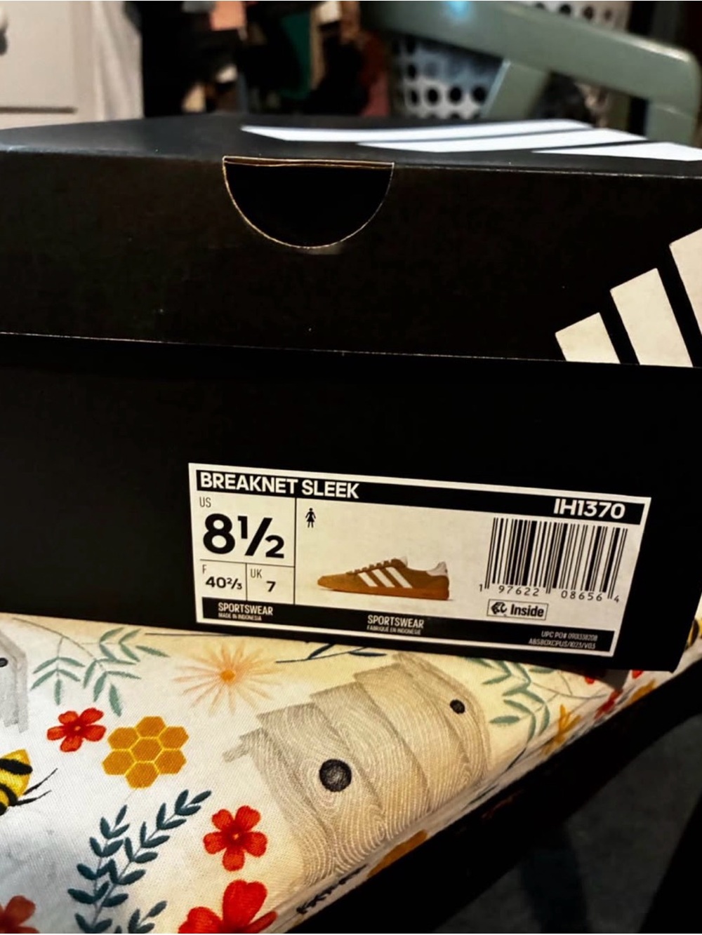 adidas Women’s Tan Suede Sneakers with White Stripes - Picture 7 of 8